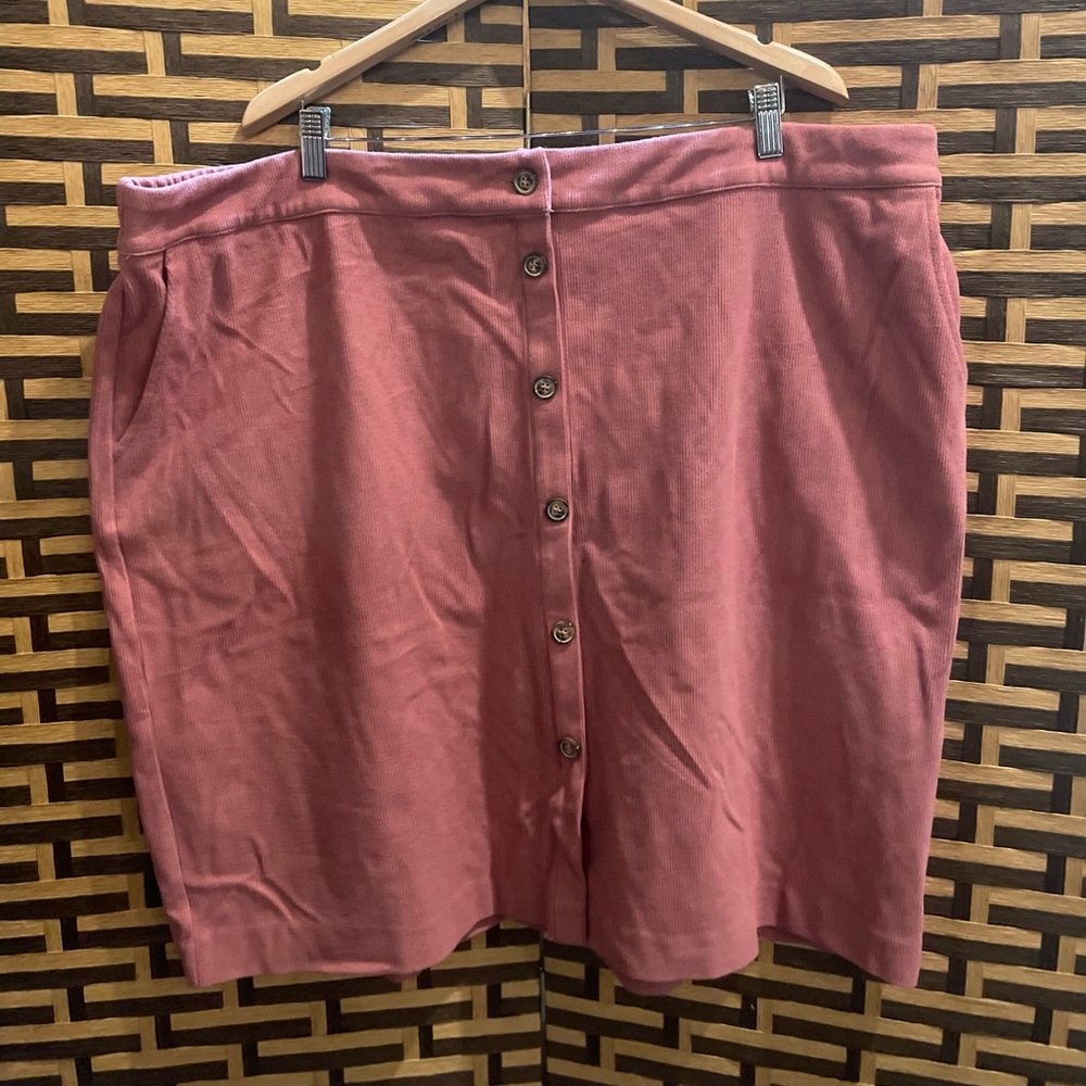 NWT SKIES ARE BLUE pink corduroy pencil skirt women’s 3x plus